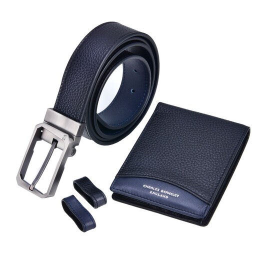 Tumbled Leather Wallet & Tumbled Belt Gift Set 